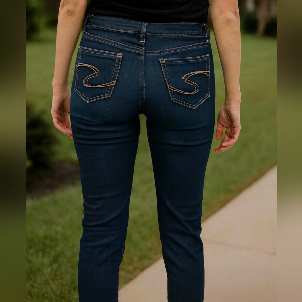 Silver Jeans Suki Blue‎ Western Denim Skinny Jeggings Classic Style-(#1,528)